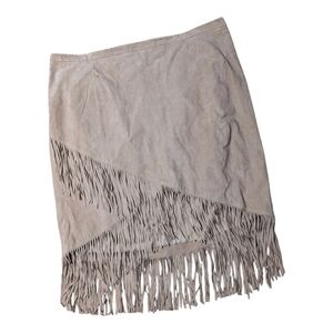 Pamela McCoy Tan Asymmetrical Mini Skirt